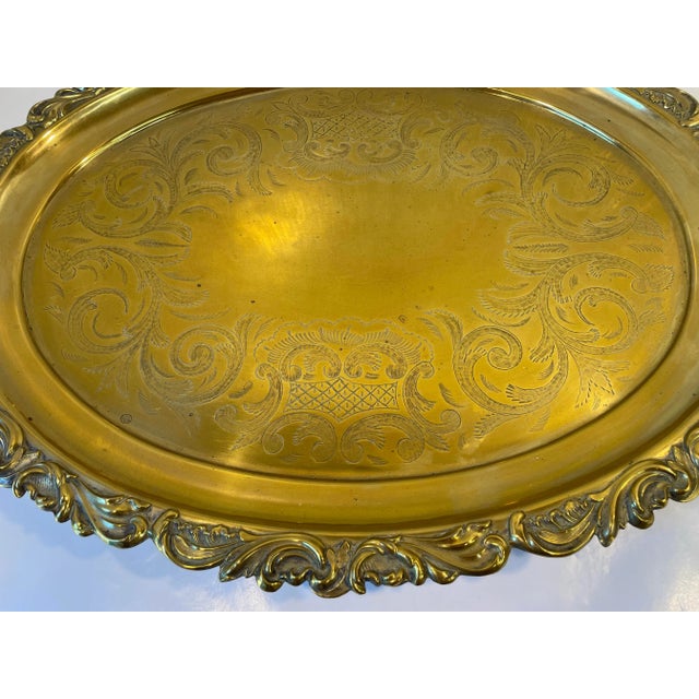 Vintage Brass Serving Tray For Sale In Dallas - Image 6 of 9