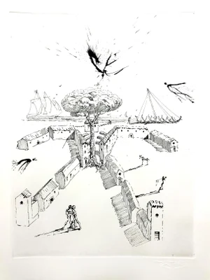 Salvador Dali - The Drawers - Original Etching 1967
