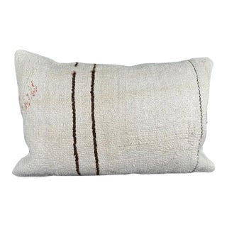 Turkish Hemp Pillow Cushion Natural Beige Brown Pillow Cushion Cover 16" x 24" For Sale