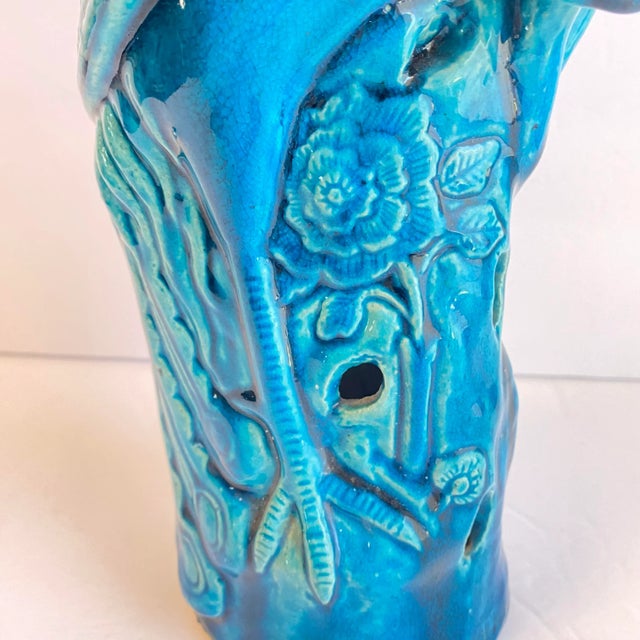 Chinese Phoenix Statue Turquoise Glaze Bird Vintage For Sale - Image 11 of 11