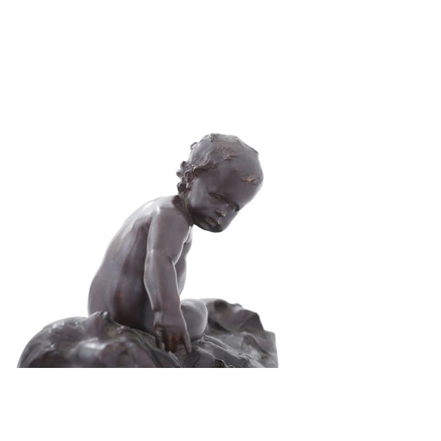 19th Century "Putto on Lion" Figurative Bronze Sculpture For Sale In New York - Image 6 of 10
