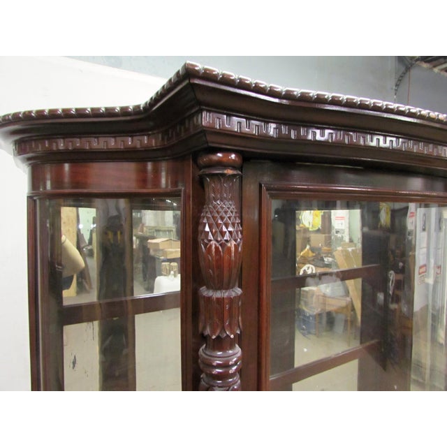 Mid 20th Century Spanish Revival Greek Key Curio Cabinet For Sale - Image 4 of 8