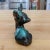 Mid 20th Century Blue Mountain Pottery Drip Glaze Blue, Green & Brown Redware Fawn Figurine For Sale - Image 9 of 12