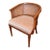 1970s Regency Style Cane Back Tub Chair With White Patterned Upholstery For Sale