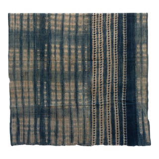 Vintage Malinke African "Royal Patchwork" Indigo Throw For Sale