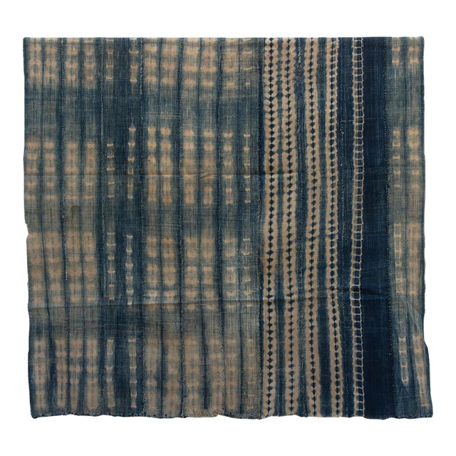 Vintage Malinke African "Royal Patchwork" Indigo Throw For Sale