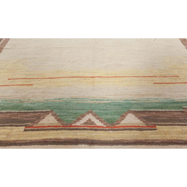 Beige Doris Leslie Blau Vintage Scandinavian Geometric Light Beige Carpet Pile For Sale - Image 8 of 9