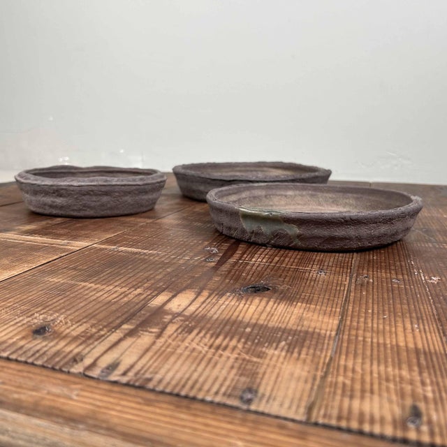 Vintage Round Bonsai Pots, Japan, 1950s, Set of 3 For Sale - Image 16 of 18