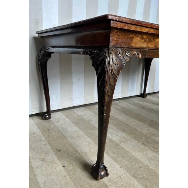 Fine 18th Century Georgian Walnut Table With Gilt Shells and Claw and Ball Feet For Sale In Richmond - Image 6 of 7