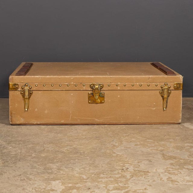 Louis Vuitton Vintage Car Trunk in Grey Vuittonite Canvas from Louis Vuitton, Paris, France, 1930s For Sale - Image 4 of 18