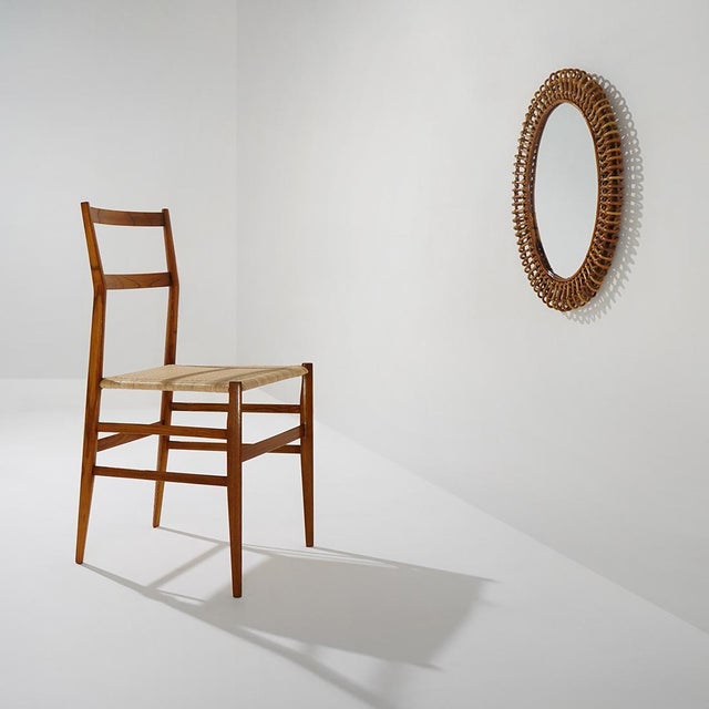 Wall Mirror with Rattan Frame, 1950s For Sale - Image 11 of 12