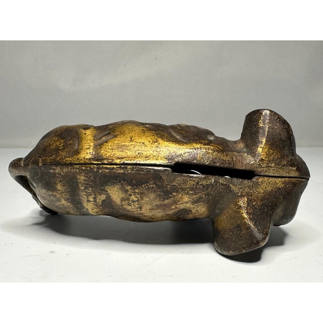 Metal Vintage Arcade Cast Iron Elephant Still Bank: Gold Accent, c.1910-1932 For Sale - Image 7 of 10