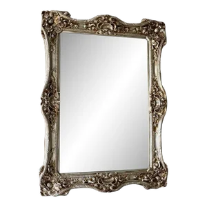 Vintage French Silver Leaf Rococo Style Floor Mirror