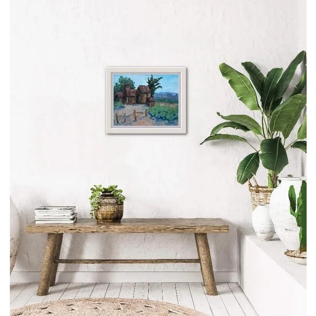 Brown Rustic Shacks, Modern Plein Air Oil Painting For Sale - Image 8 of 8