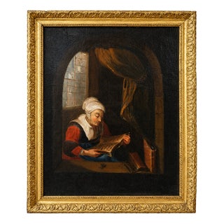 Genre Scene, 18th Century, Oil on Canvas, Framed For Sale