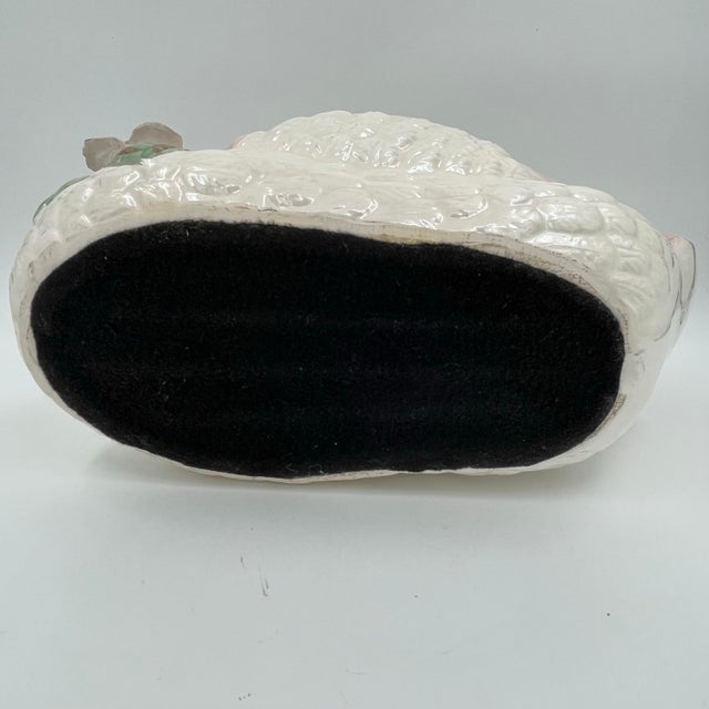 Vintage Pink and Gold Lusterware Ceramic Large Swan Planter Centerpiece For Sale - Image 10 of 11