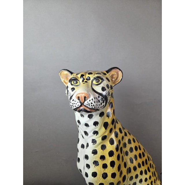 Glazed Terracotta Leopard, Italy, 1950s For Sale - Image 3 of 10