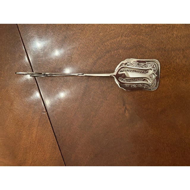 Mid Century Silver Plate Dessert/Roll Tongs For Sale - Image 4 of 5
