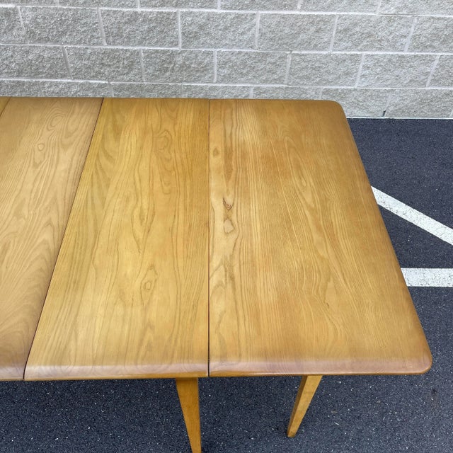 Wood 1960s Ufm Traditional Solid Ash Drop Leaf Extension Dining Table For Sale - Image 7 of 12