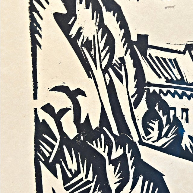 Karl Schmidt-Rottluff, Haus mit Pappeln, 1913, Woodcut, German Expressionism For Sale - Image 6 of 7