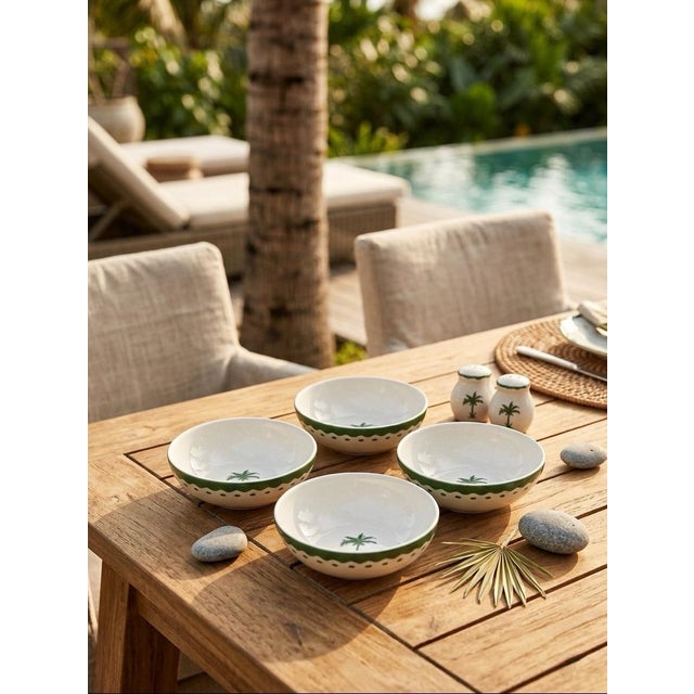 Fern & Co. X Anthropologie "The Palm Collection" Porcelain Small Bowls - Set of 4 For Sale - Image 10 of 10
