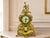 French Ornate Brass Mantel Clock with Key For Sale - Image 16 of 16