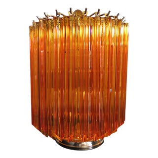 Amber Quadriedri Table Lamps, 1990, Set of 2 For Sale