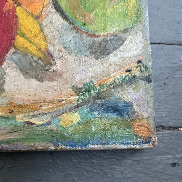 Modern 1970’s Original Modernist Still Life Paining on Canvas For Sale - Image 3 of 4