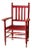 Antique Red Wicker Seat Arm Chair For Sale
