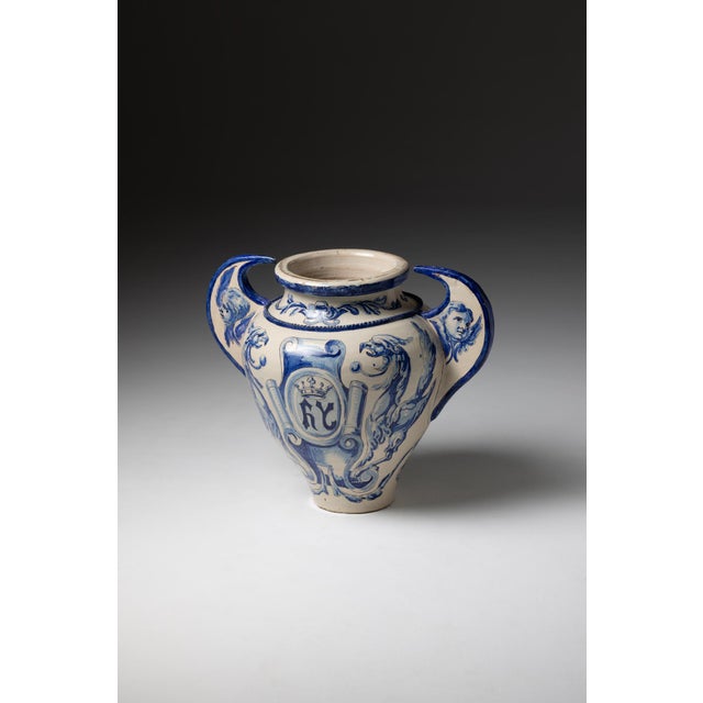 Blue Antique Talavera De La Reina Faience Pot, Spain, 1800s For Sale - Image 8 of 8
