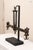 A French iron scale from the mid 20th century presented on custom iron stand. This vintage scale from France is a sizable...