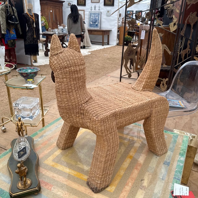 1970s Vintage Rattan Coyote Bench by Mario Lopez Torres For Sale - Image 5 of 12