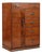 Art Deco Tiger Wood Dresser Cabinet, Vintage Streamline Modern 1940s For Sale