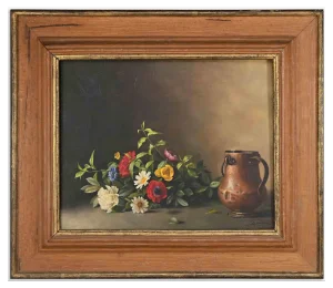 Giordano Becciani, Still Life, Oil on Canvas, Mid-20th Century, Framed