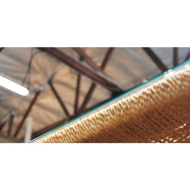 Black A Modernist Rope and Ebonized Wood Dining Table With Glass Top For Sale - Image 8 of 10