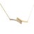 Curved Double Bar 14k Gold Station Necklace 0.25 CTW Round Diamond For Sale - Image 4 of 6