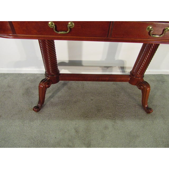 Pennsylvania House Solid Cherry Marble Top Console Table For Sale - Image 6 of 10