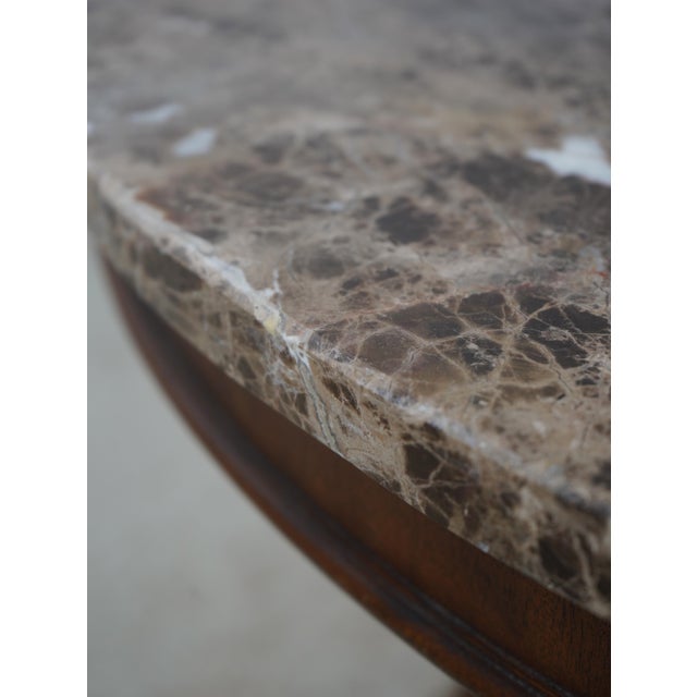 Drexel Heritage Round Regency Style Marble Top Table For Sale - Image 9 of 15
