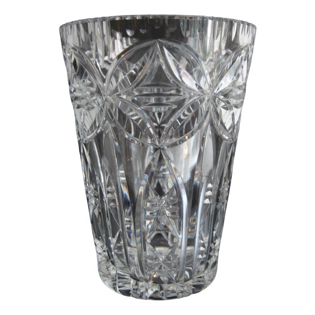 Crystal Glass Vase, 1960s For Sale