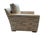Sophisticated CR Laine lounge chair and matching ottoman upholstered in a high-end textured performance fabric in warm...