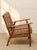 Wood Vintage Mid-Century Modern Walnut Armchair in Textured Brown Upholstery For Sale - Image 7 of 7