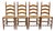 Antique Ladderback Primitive Rustic Oak Wood Rush Seat Dining Chairs - Set of 4 For Sale