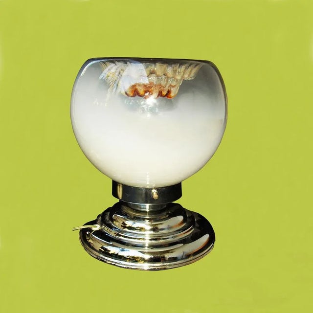 Chromed Metal & Glass Table Lamp by Toni Zuccheri for VeArt, 1970s For Sale - Image 10 of 12