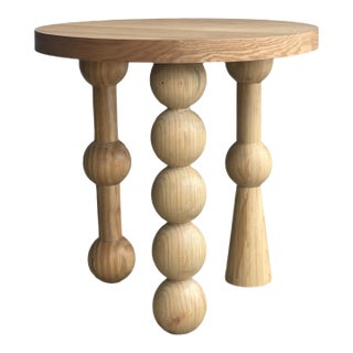 Zenda Wood Accent Side Table Light Oak For Sale