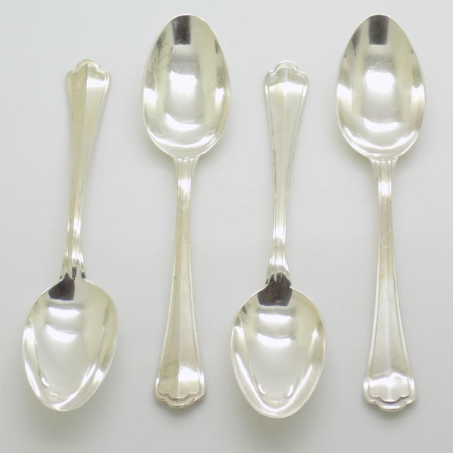 Vintage Italian Handmade Genuine Silver Sugar Spoons, 1970s, Set of 4 For Sale - Image 12 of 12