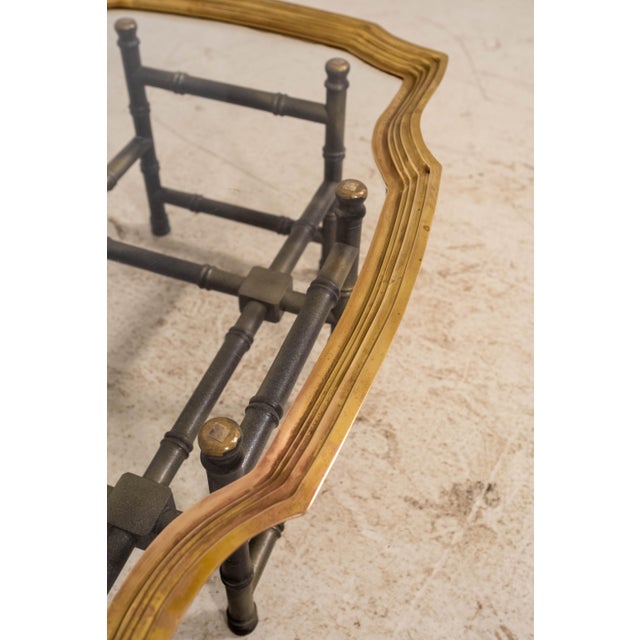 Brass Tray Top Bamboo Form Coffee Table For Sale In Philadelphia - Image 6 of 9