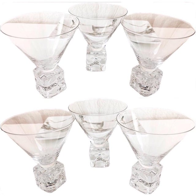 1990s DiSaronno “Melting Ice Cube” Martini Glasses- Set of 12 Glasses For Sale - Image 12 of 12