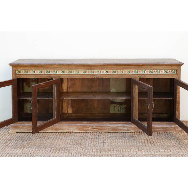 Early 20th Century Scalloped Tile & Glass Colonial Console For Sale - Image 9 of 9