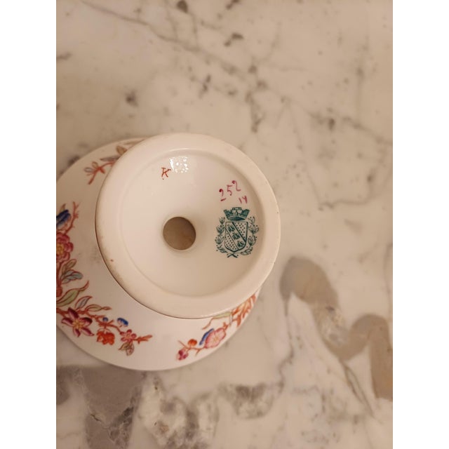 Antique French Porcelain Tea andCoffee Set Minton 252 Pattern by Sarreguemines, 1900, Set of 4 For Sale - Image 9 of 16