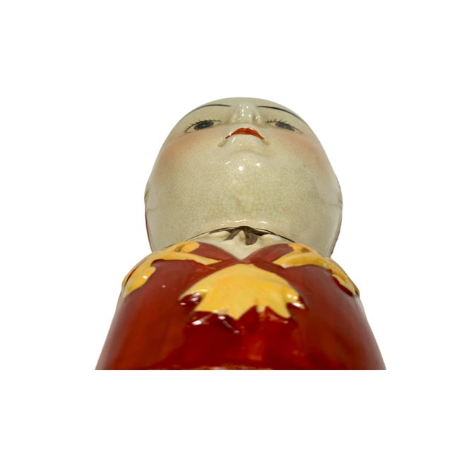 Burnt Orange Midcentury Scandinavian Lady Head Bust Pocket Vase For Sale - Image 8 of 10